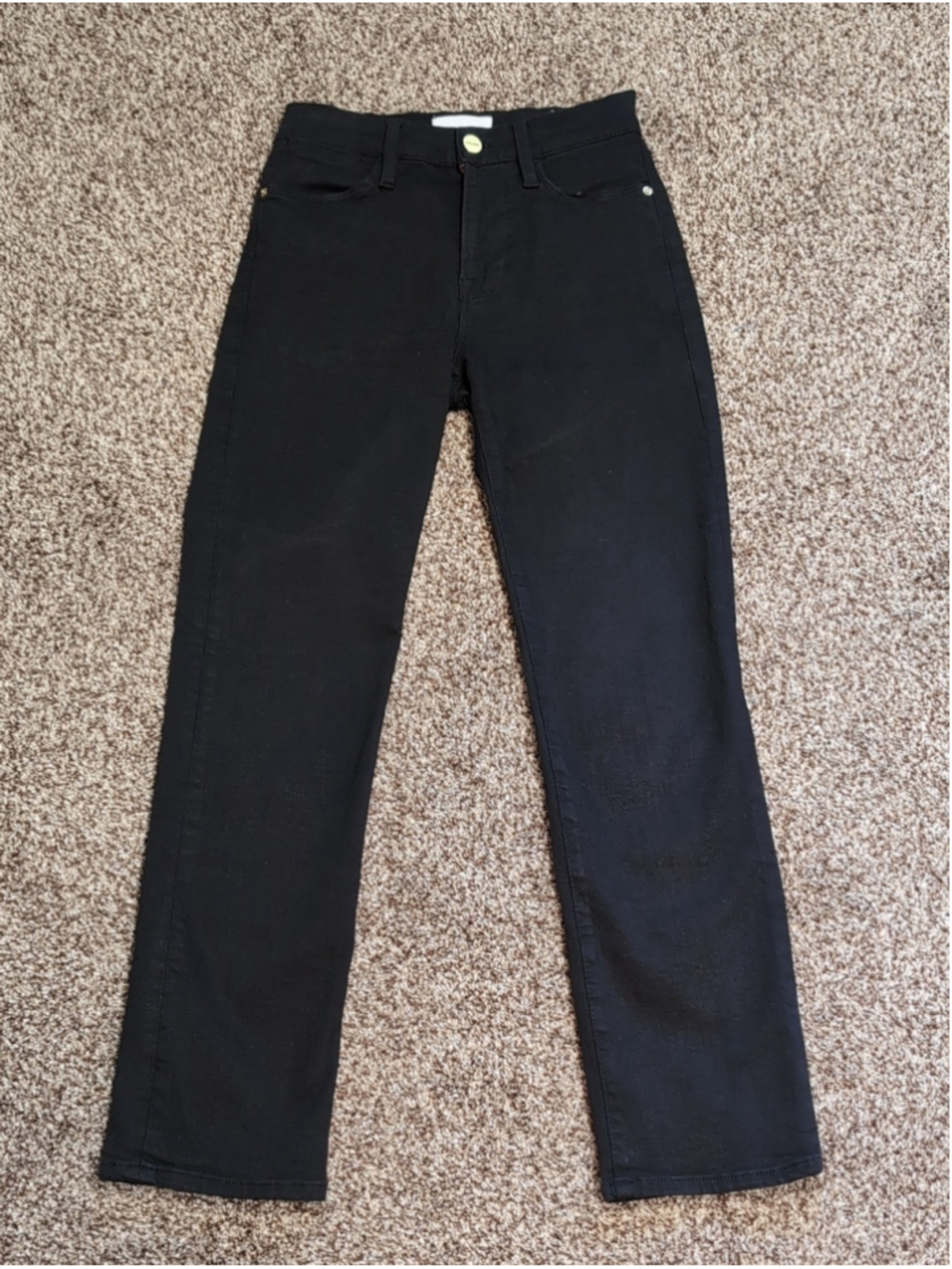 Frame Le High Straight Stretchy Black Size 24